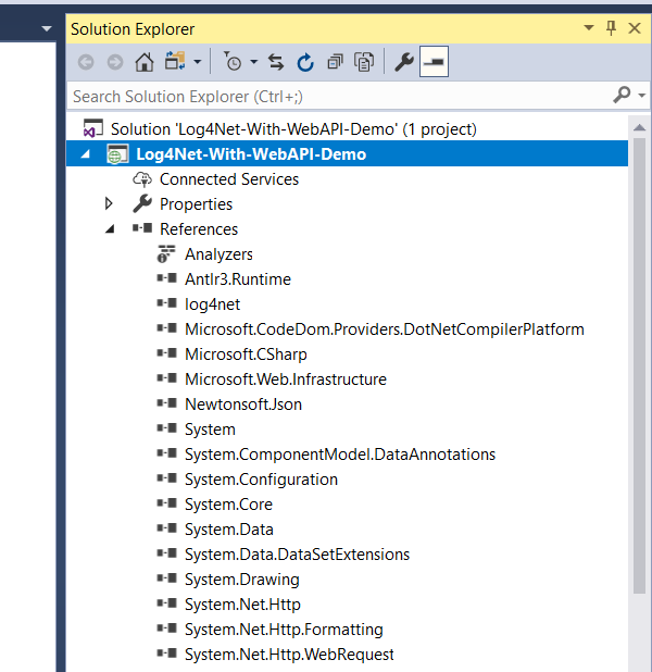 Integrating Log4Net with ASP.NET Web API2 and SQL Server